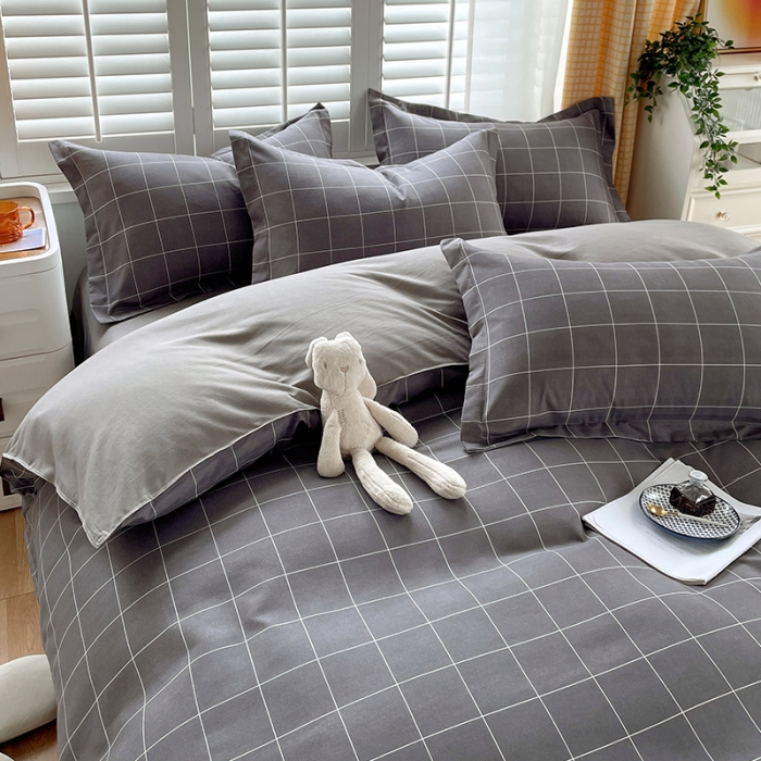 91家纺网 家纺一手货源 找家纺 好亿来 2025新款无印风植物羊绒加厚斜纹磨毛四件套 迪亚斯-灰