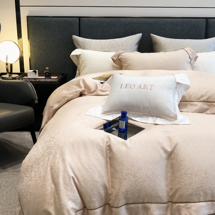 91家纺网 家纺一手货源 找家纺 涞澳家纺  2023新款天丝提花四件套 观夏-驼