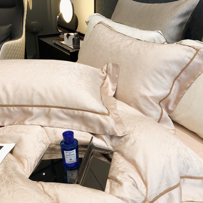 91家纺网 家纺一手货源 找家纺 涞澳家纺  2023新款天丝提花四件套 观夏-驼