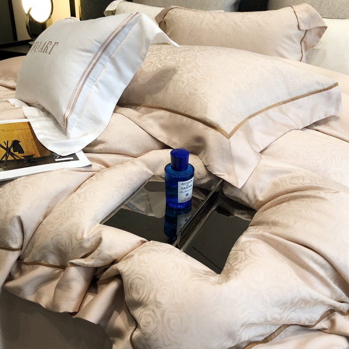 91家纺网 家纺一手货源 找家纺 涞澳家纺  2023新款天丝提花四件套 观夏-驼