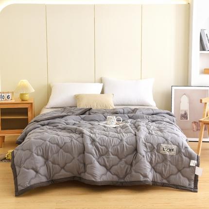 91家纺网 家纺一手货源 找家纺 好欣怡 2026新款水洗棉夏被 绅士灰