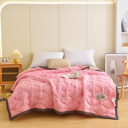 91家纺网 家纺一手货源 找家纺 好欣怡 2026新款水洗棉夏被 樱花粉