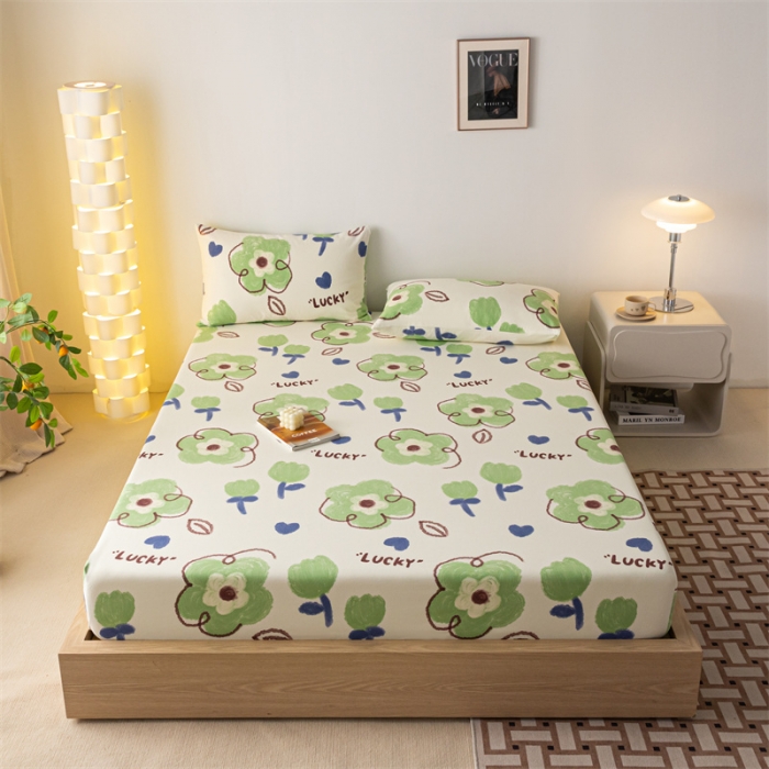 91家纺网 家纺一手货源 找家纺 蓝巢家纺 2023新款A类母婴级四季可用全棉老粗布单品系列单床笠 简笔画