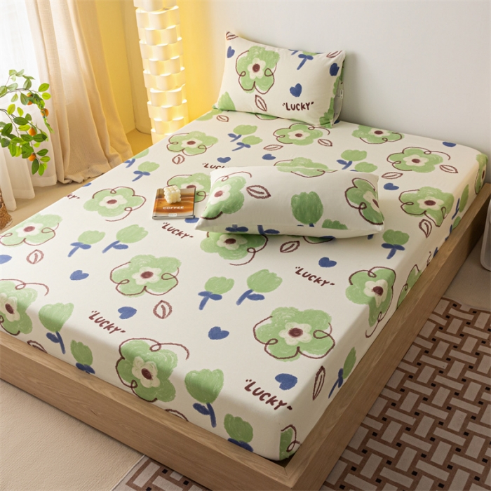 91家纺网 家纺一手货源 找家纺 蓝巢家纺 2023新款A类母婴级四季可用全棉老粗布单品系列单床笠 简笔画