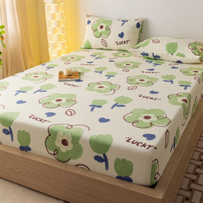 91家纺网 家纺一手货源 找家纺 蓝巢家纺 2023新款A类母婴级四季可用全棉老粗布单品系列单床笠 简笔画