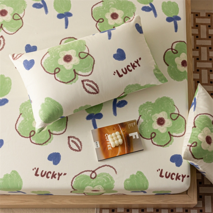 91家纺网 家纺一手货源 找家纺 蓝巢家纺 2023新款A类母婴级四季可用全棉老粗布单品系列单床笠 简笔画