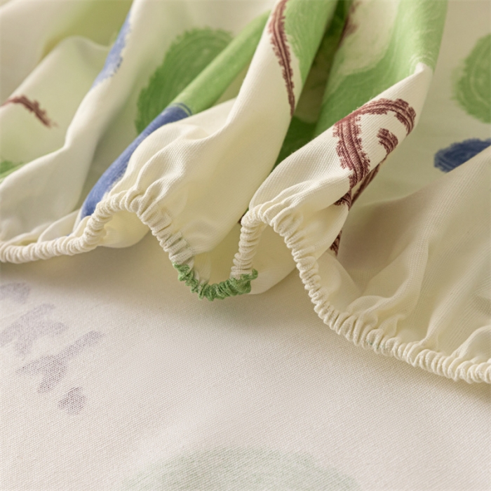 91家纺网 家纺一手货源 找家纺 蓝巢家纺 2023新款A类母婴级四季可用全棉老粗布单品系列单床笠 简笔画