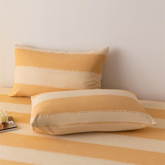 91家纺网 家纺一手货源 找家纺 蓝巢家纺 2023新款A类母婴级四季可用全棉老粗布单品系列单床笠 旷野桔