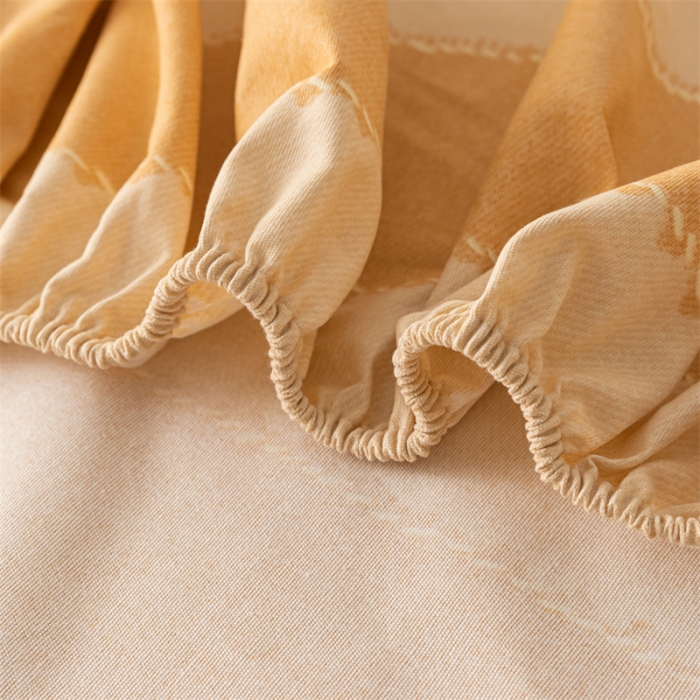 91家纺网 家纺一手货源 找家纺 蓝巢家纺 2023新款A类母婴级四季可用全棉老粗布单品系列单床笠 旷野桔