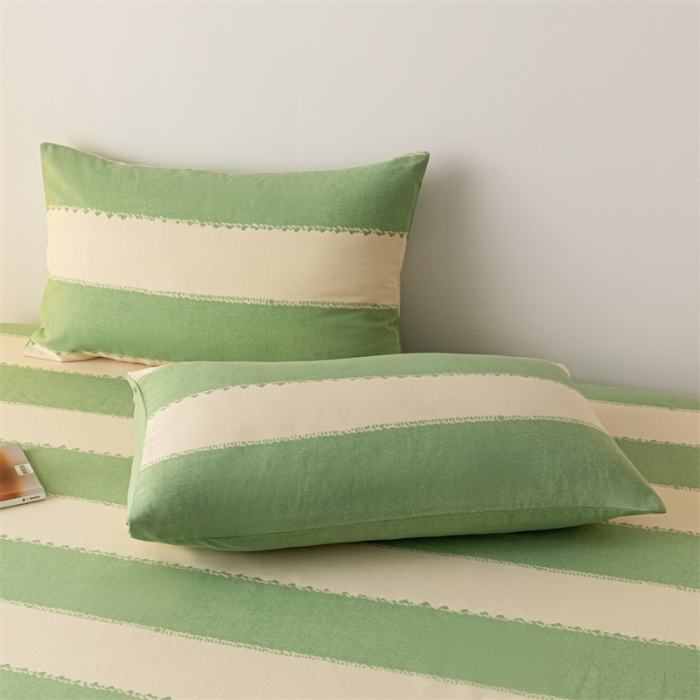 91家纺网 家纺一手货源 找家纺 蓝巢家纺 2023新款A类母婴级四季可用全棉老粗布单品系列单床笠 旷野绿