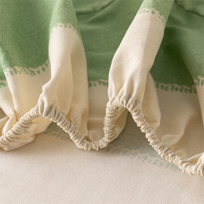 91家纺网 家纺一手货源 找家纺 蓝巢家纺 2023新款A类母婴级四季可用全棉老粗布单品系列单床笠 旷野绿