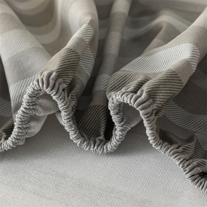 91家纺网 家纺一手货源 找家纺 蓝巢家纺 2023新款A类母婴级四季可用全棉老粗布单品系列单床笠 晴山灰