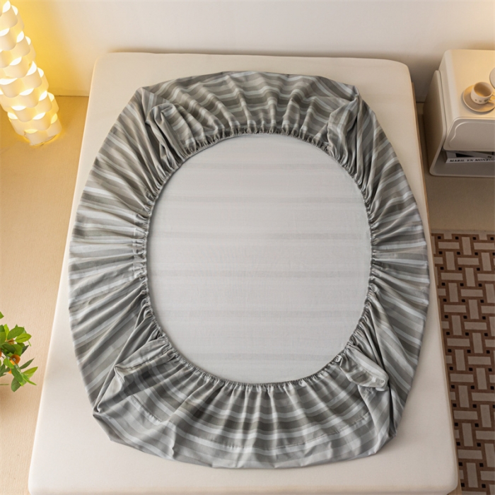 91家纺网 家纺一手货源 找家纺 蓝巢家纺 2023新款A类母婴级四季可用全棉老粗布单品系列单床笠 晴山灰