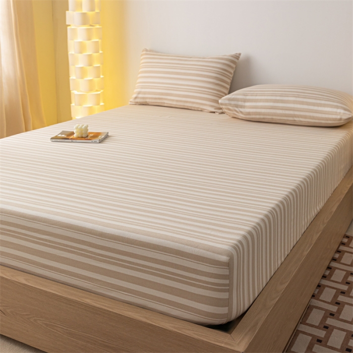 91家纺网 家纺一手货源 找家纺 蓝巢家纺 2023新款A类母婴级四季可用全棉老粗布单品系列单床笠 素采米