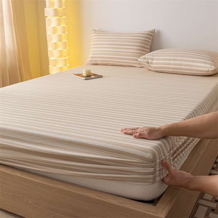 91家纺网 家纺一手货源 找家纺 蓝巢家纺 2023新款A类母婴级四季可用全棉老粗布单品系列单床笠 素采米