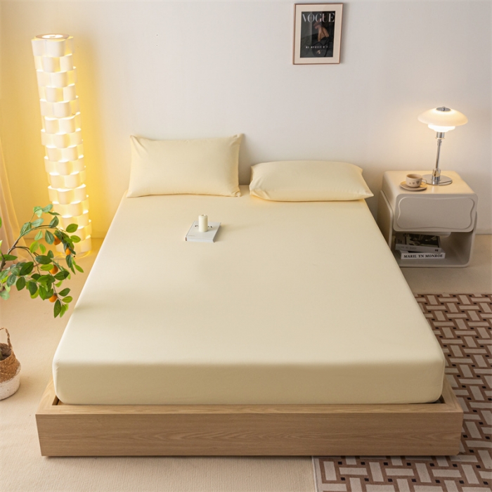 91家纺网 家纺一手货源 找家纺 蓝巢家纺 2023新款A类母婴级四季可用全棉老粗布单品系列单床笠 月白