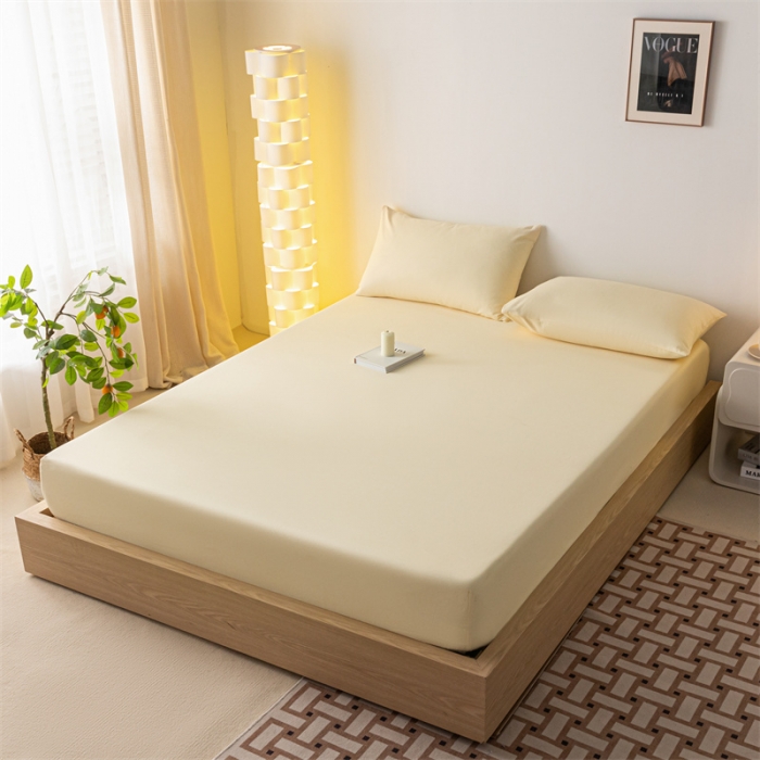 91家纺网 家纺一手货源 找家纺 蓝巢家纺 2023新款A类母婴级四季可用全棉老粗布单品系列单床笠 月白