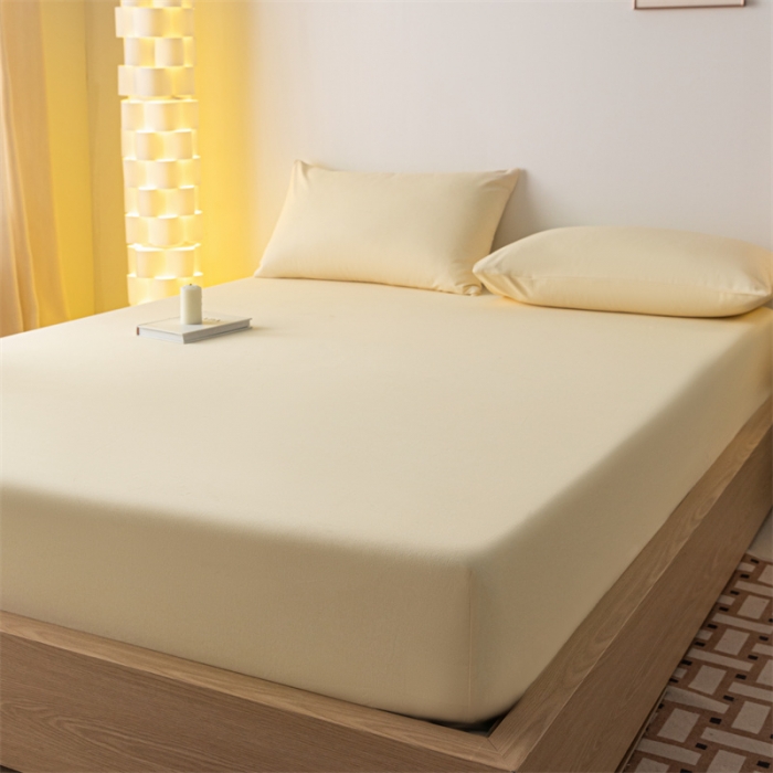 91家纺网 家纺一手货源 找家纺 蓝巢家纺 2023新款A类母婴级四季可用全棉老粗布单品系列单床笠 月白