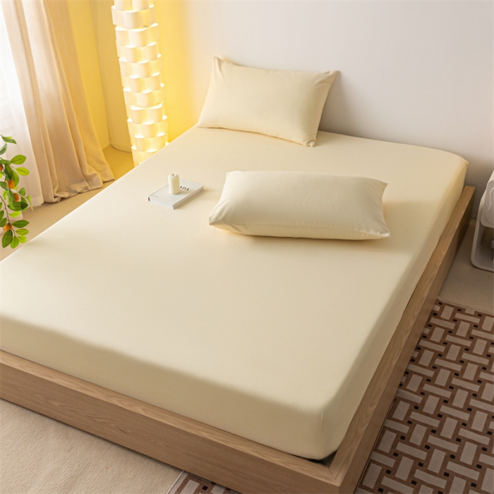 91家纺网 家纺一手货源 找家纺 蓝巢家纺 2023新款A类母婴级四季可用全棉老粗布单品系列单床笠 月白