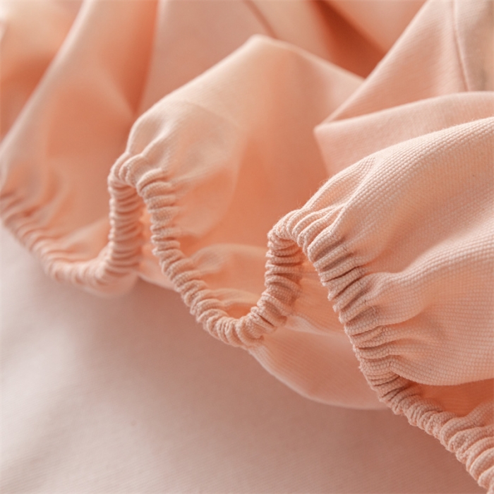 91家纺网 家纺一手货源 找家纺 蓝巢家纺 2023新款A类母婴级四季可用全棉老粗布单品系列单床笠 月白粉