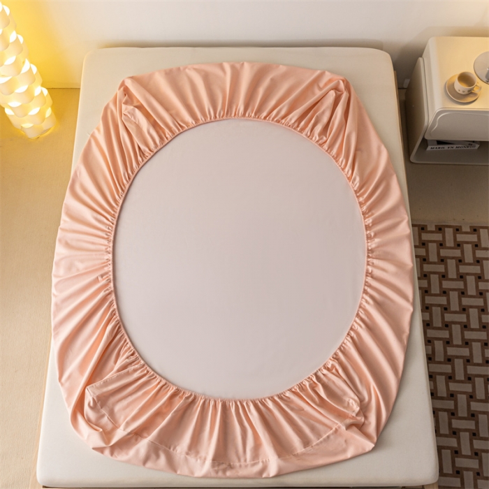 91家纺网 家纺一手货源 找家纺 蓝巢家纺 2023新款A类母婴级四季可用全棉老粗布单品系列单床笠 月白粉