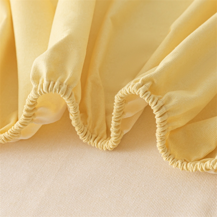 91家纺网 家纺一手货源 找家纺 蓝巢家纺 2023新款A类母婴级四季可用全棉老粗布单品系列单床笠 月白黄