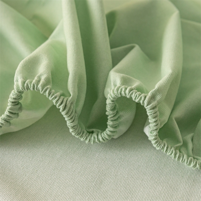 91家纺网 家纺一手货源 找家纺 蓝巢家纺 2023新款A类母婴级四季可用全棉老粗布单品系列单床笠 月白绿