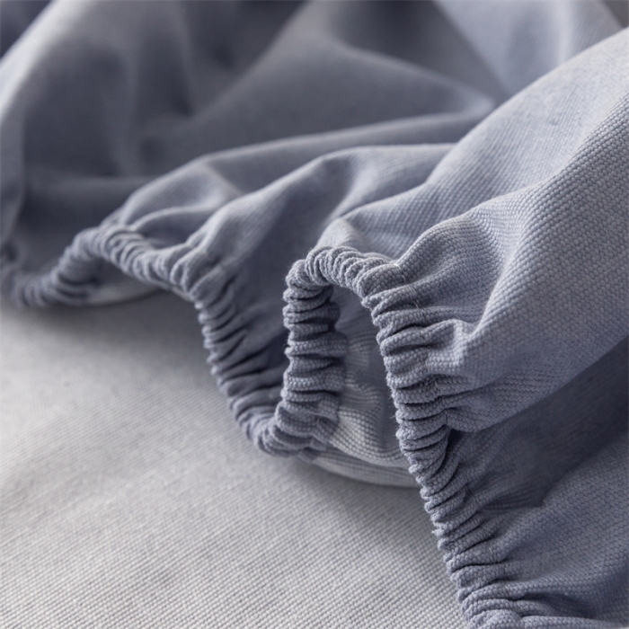 91家纺网 家纺一手货源 找家纺 蓝巢家纺 2023新款A类母婴级四季可用全棉老粗布单品系列单床笠 月白紫