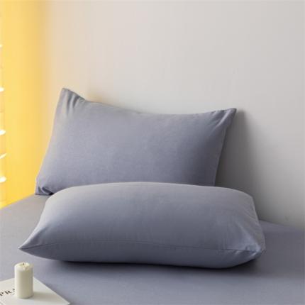 91家纺网 家纺一手货源 找家纺 蓝巢家纺 2023新款A类母婴级四季可用全棉老粗布单品系列单品枕套 月白紫