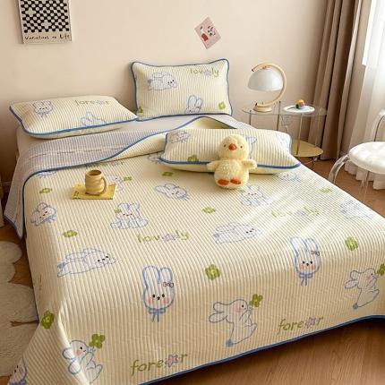 莎果 2024新款正面纯棉绗缝床盖 幸运兔