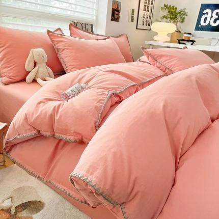 91家纺网 家纺一手货源 找家纺 （总）莱登卡奴  2023新款全棉13374贝壳绣系列四件套