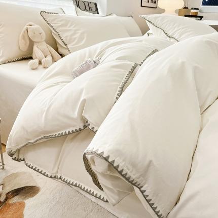 91家纺网 家纺一手货源 找家纺 （总）莱登卡奴  2023新款全棉13374贝壳绣系列四件套