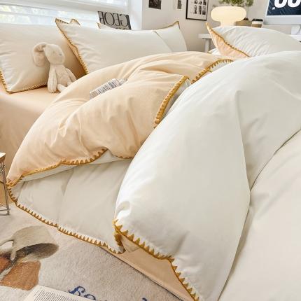 91家纺网 家纺一手货源 找家纺 （总）莱登卡奴  2023新款全棉13374贝壳绣系列四件套