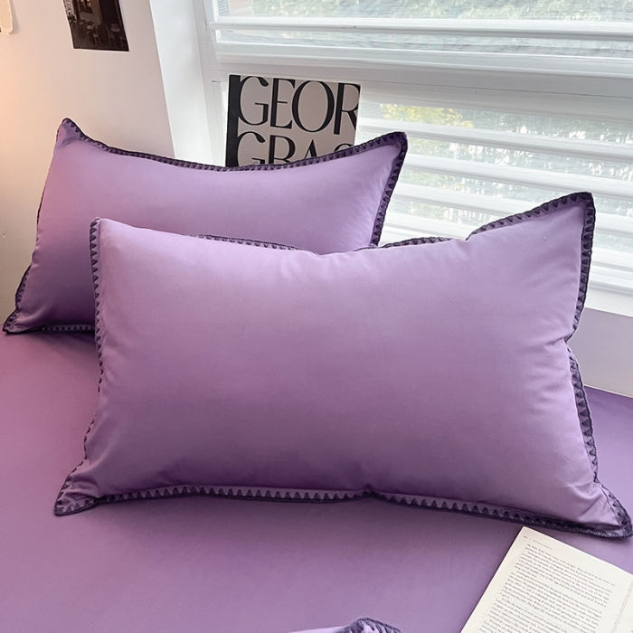 91家纺网 家纺一手货源 找家纺 莱登卡奴 2023新款全棉13374贝壳绣系列 贝壳绣-暗紫