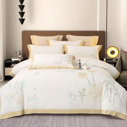 91家纺网 家纺一手货源 找家纺 （总）悦织语2024新款刺绣直播爆款高端锦棉四件套