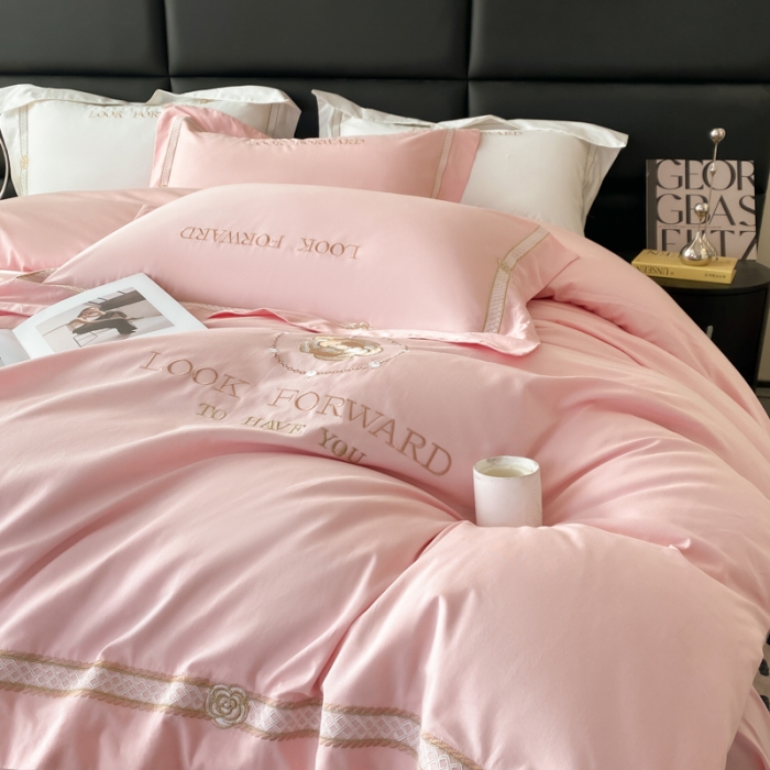 91家纺网 家纺一手货源 找家纺 （总）安妮 2023新款全棉刺绣四件套邂逅系列