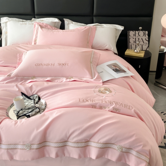 91家纺网 家纺一手货源 找家纺 （总）安妮 2023新款全棉刺绣四件套邂逅系列