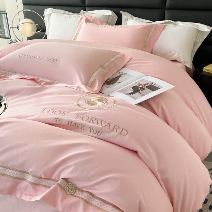 91家纺网 家纺一手货源 找家纺 （总）安妮 2023新款全棉刺绣四件套邂逅系列