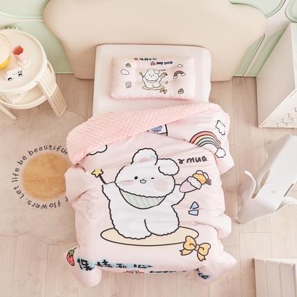 91家纺网 家纺一手货源 找家纺 总 温宁 2023新款A类全棉大版豆豆可拆安抚被套毯四季毯子