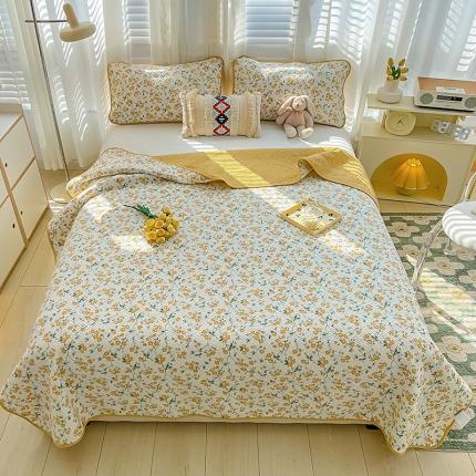 91家纺网 家纺一手货源 找家纺 沐纯家居 2023春夏新品40S全棉12868水洗印花床盖 春晓