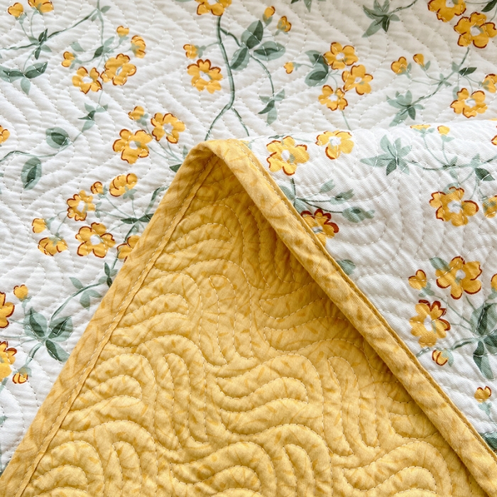 91家纺网 家纺一手货源 找家纺 沐纯家居 2023春夏新品40S全棉12868水洗印花床盖 春晓