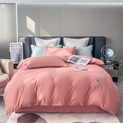 91家纺网 家纺一手货源 找家纺 苏迪 网红爆款2025新款绣花刺绣磨毛四件套-秋色宜人系列 秋色宜人-粉