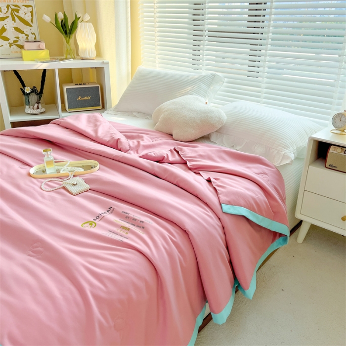 91家纺网 家纺一手货源 找家纺 米乐 2025新款大豆纤维夏被夏凉被空调被被子 雅致-豆沙