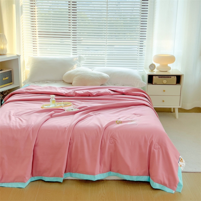 91家纺网 家纺一手货源 找家纺 米乐 2025新款大豆纤维夏被夏凉被空调被被子 雅致-豆沙