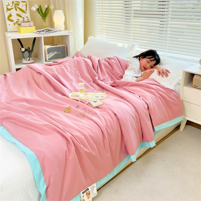 91家纺网 家纺一手货源 找家纺 米乐 2025新款大豆纤维夏被夏凉被空调被被子 雅致-豆沙