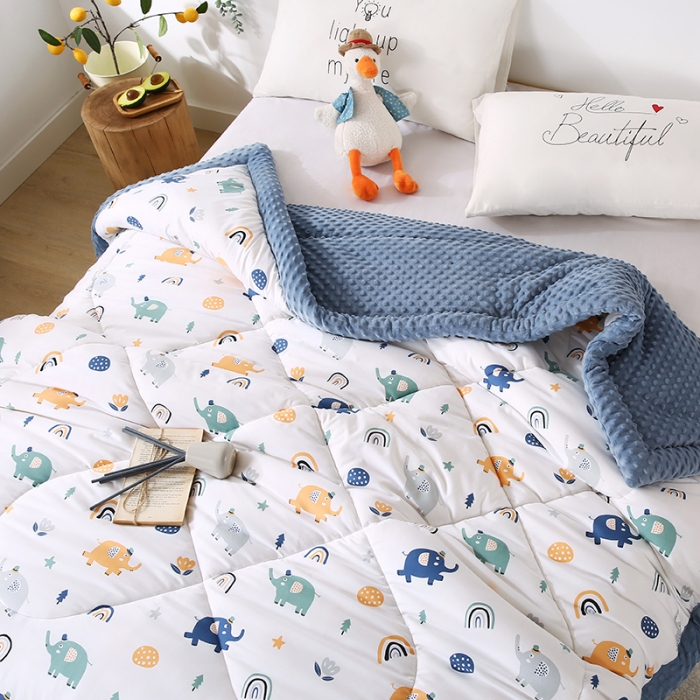 91家纺网 家纺一手货源 找家纺 欧朵 2023新款豆豆夏被冬被被子被芯 彩虹小象