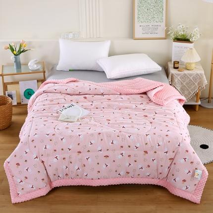 91家纺网 家纺一手货源 找家纺 欧朵 2023新款豆豆夏被冬被被子被芯 粉小兔