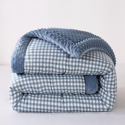 欧朵 2023新款豆豆夏被冬被被子被芯 简格蓝