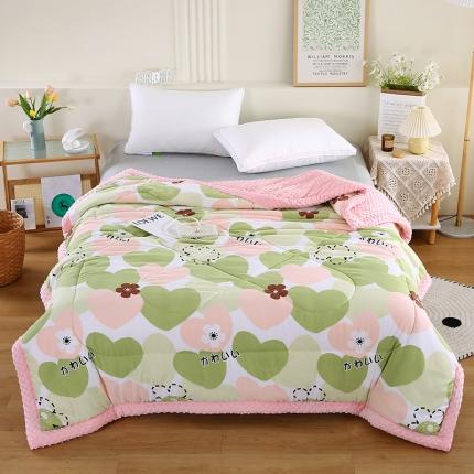 91家纺网 家纺一手货源 找家纺 欧朵 2023新款豆豆夏被冬被被子被芯 心心相印-粉