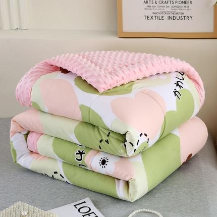 欧朵 2023新款豆豆夏被冬被被子被芯 心心相印-粉